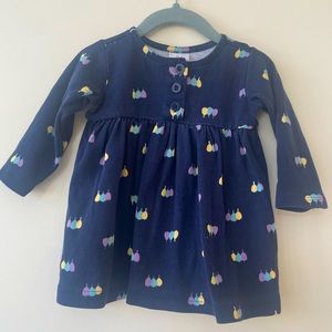 Hanna Andersson blue play dress size 75 (12-18 mo)